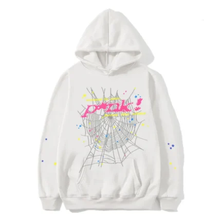 P*nk Sp5der White Hoodie