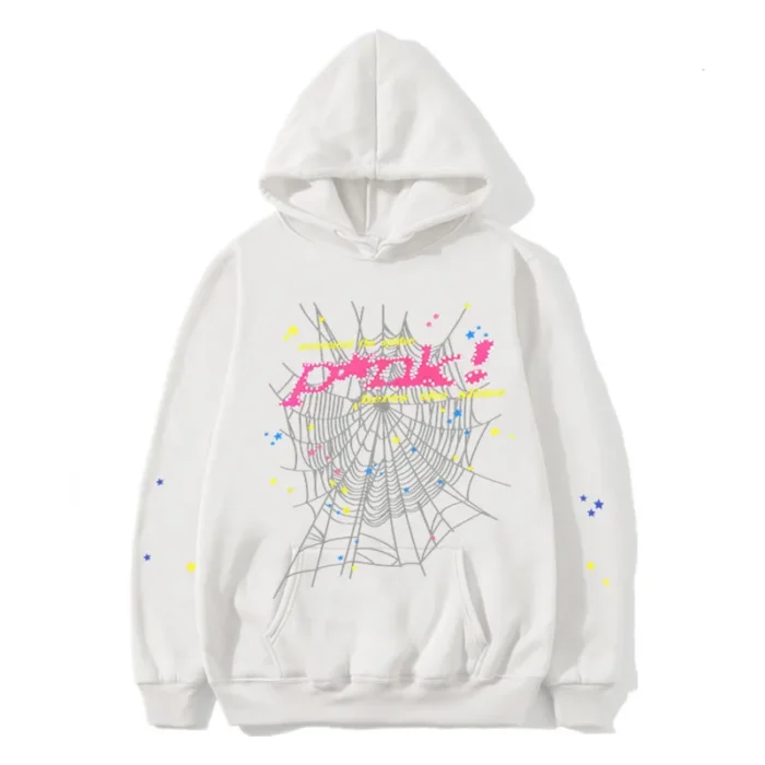 P*nk Sp5der White Hoodie