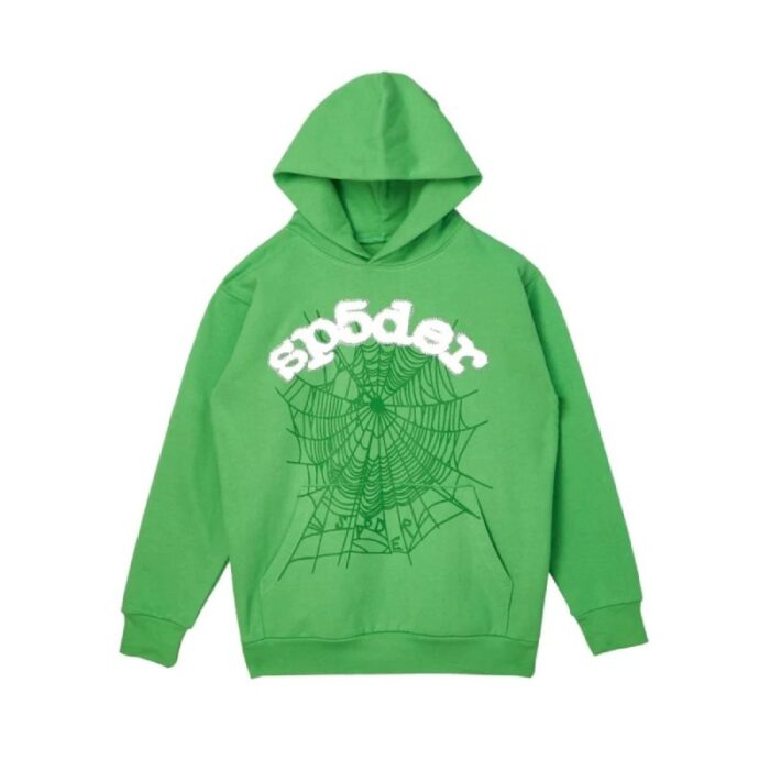 Green sp5der Web Hoodie