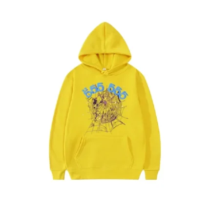 Sp5der 555555 Angel Number Hoodie Men Yellow