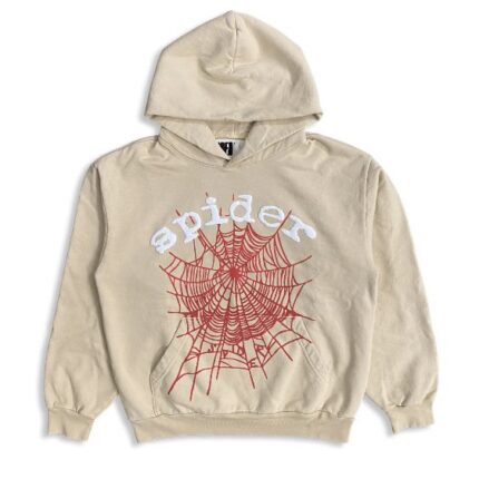 Sp5der Logo Hoodie Cream