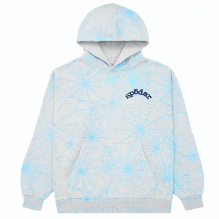 Sp5der AOP Web Hoodie Heather Light Blue