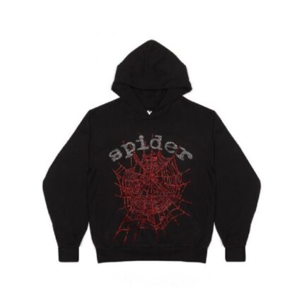 Sp5der OG Rhinestone Logo Hoodie – Black