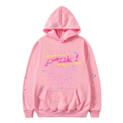 Sp5der Pink Hoodie man