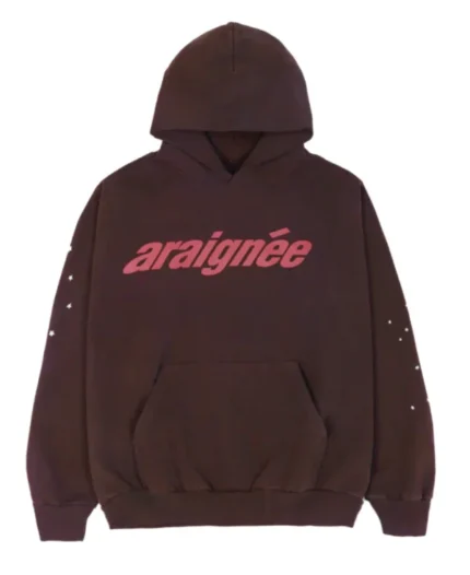 Spider Araignee Hooded Sweatshirt Brown