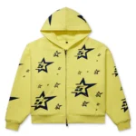 Sp5der Yellow Double Layer 5STAR Zip Hoodie